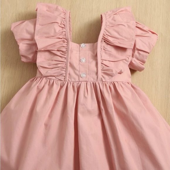 Toddler Ruffle Trim Zip Back Dress - Picture 3 of 4